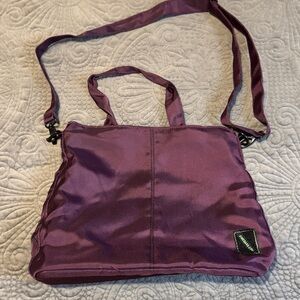 Elegant Purple Nylon Shoulder Bag